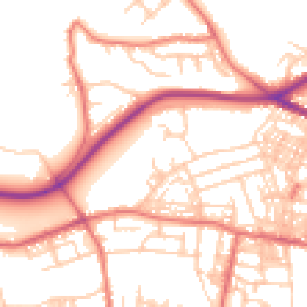 Daytime road noise heatmap for BL1 6JF