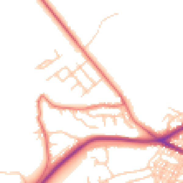 Daytime road noise heatmap for BL1 6LF