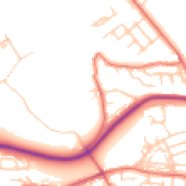 Daytime road noise heatmap for BL1 6LU