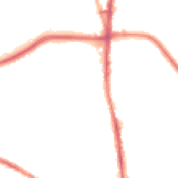 Night-time road noise heatmap for BL1 6NN