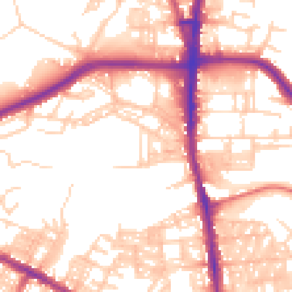 Daytime road noise heatmap for BL1 6NT