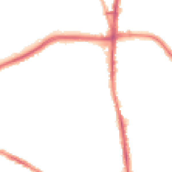 Night-time road noise heatmap for BL1 6NT