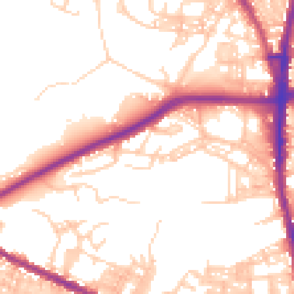 Daytime road noise heatmap for BL1 6PA