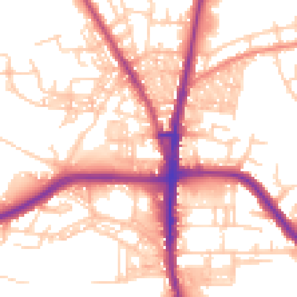 Daytime road noise heatmap for BL1 6QF