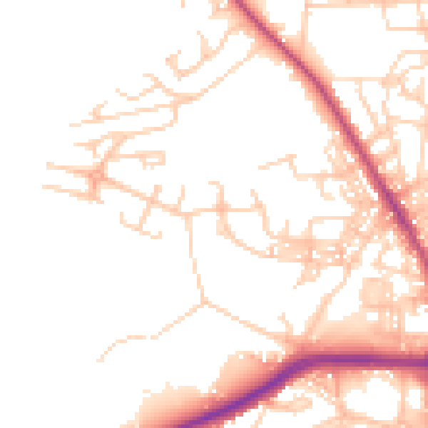 Daytime road noise heatmap for BL1 6QS