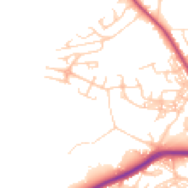 Daytime road noise heatmap for BL1 6QU