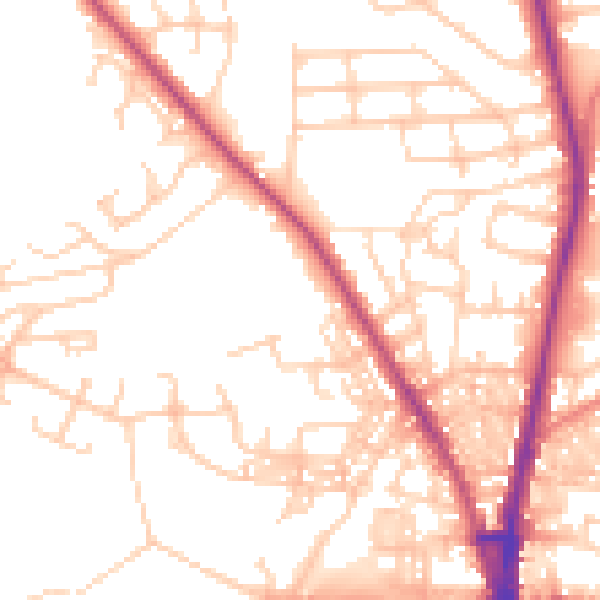 Daytime road noise heatmap for BL1 7BL