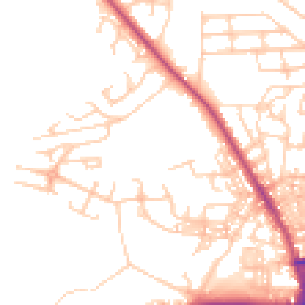 Daytime road noise heatmap for BL1 7BP