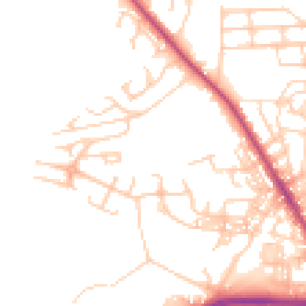 Daytime road noise heatmap for BL1 7BQ