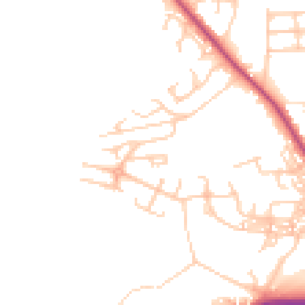Daytime road noise heatmap for BL1 7BW