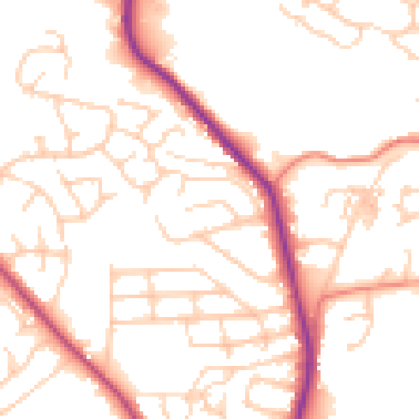 Daytime road noise heatmap for BL1 7HH