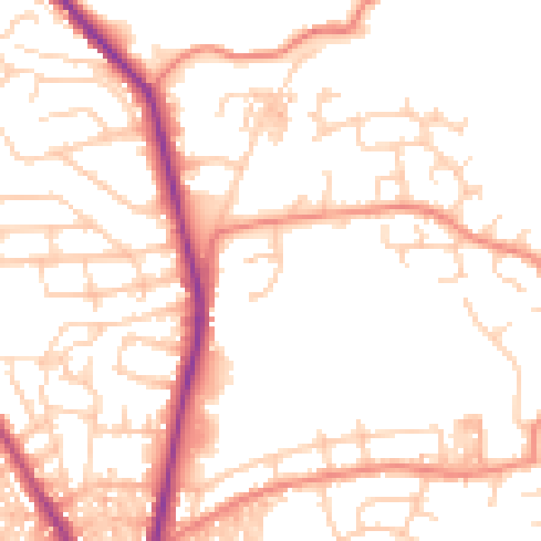 Daytime road noise heatmap for BL1 7HP