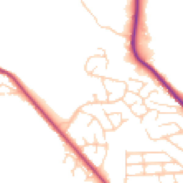 Daytime road noise heatmap for BL1 7LN