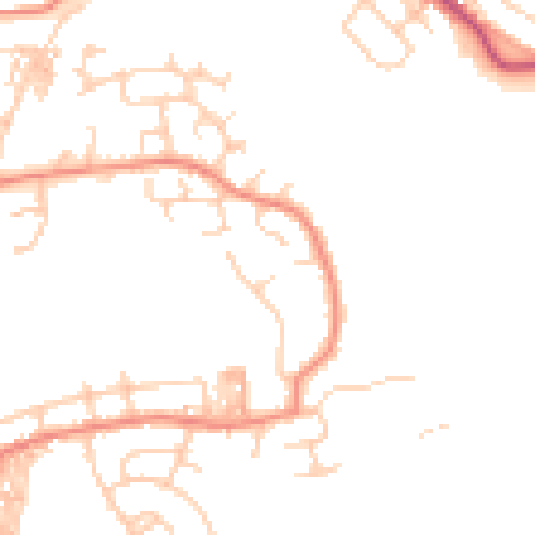Daytime road noise heatmap for BL1 7RB