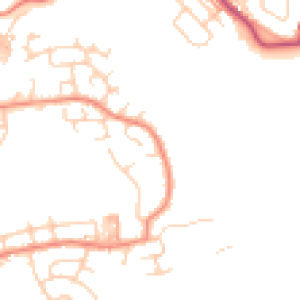 Daytime road noise heatmap for BL1 7RD