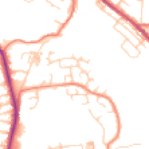 Daytime road noise heatmap for BL1 7RR