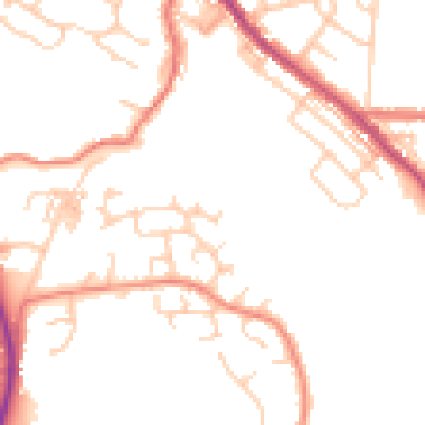 Daytime road noise heatmap for BL1 7RT