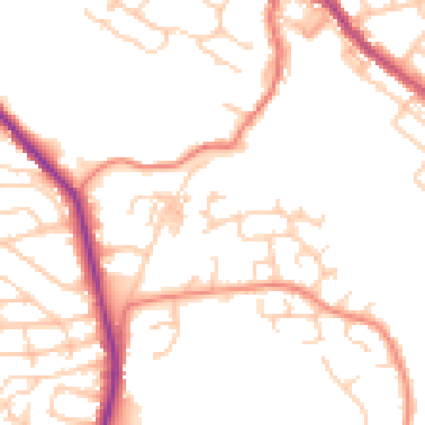 Daytime road noise heatmap for BL1 7RU