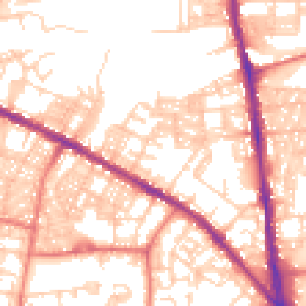 Daytime road noise heatmap for BL1 8AE