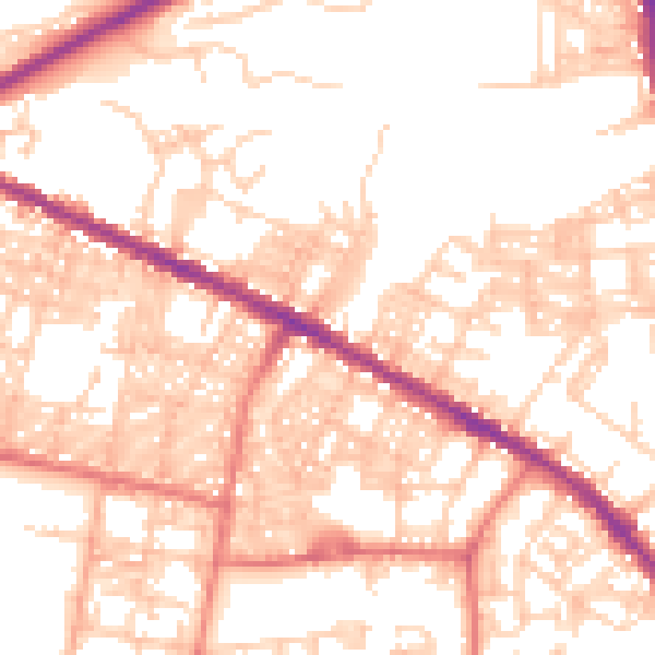 Daytime road noise heatmap for BL1 8AP