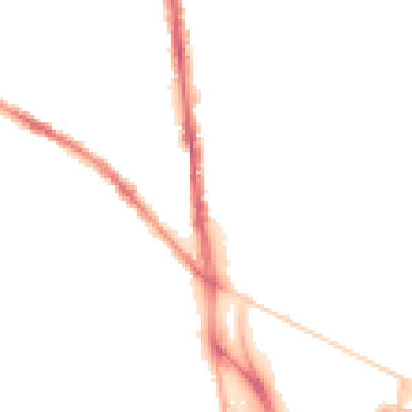 Night-time road noise heatmap for BL1 8DW