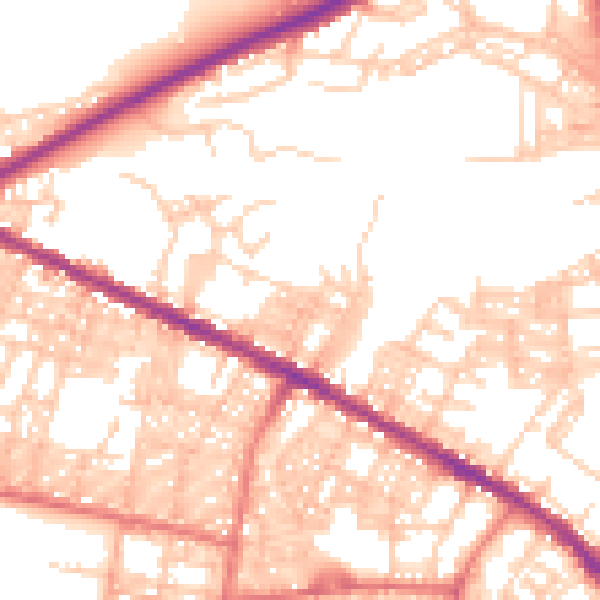 Daytime road noise heatmap for BL1 8GL