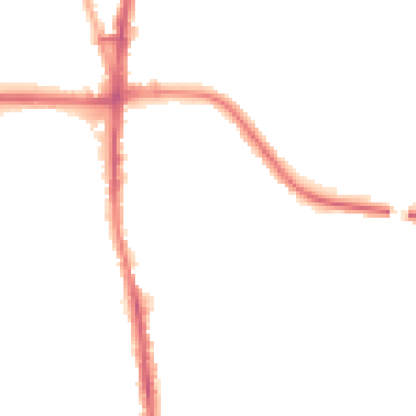 Night-time road noise heatmap for BL1 8PT