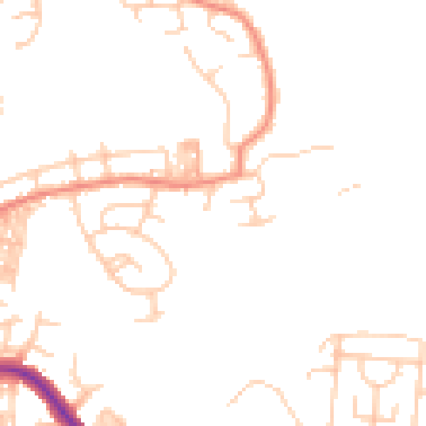 Daytime road noise heatmap for BL1 8SL