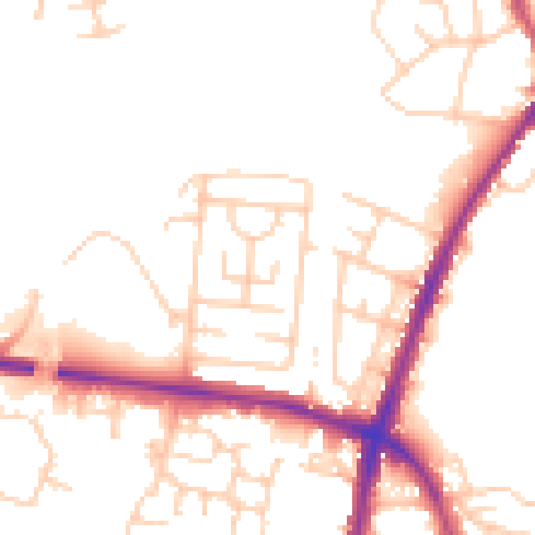 Daytime road noise heatmap for BL1 8TA