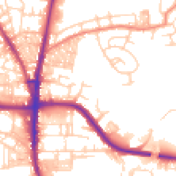 Daytime road noise heatmap for BL1 8TF