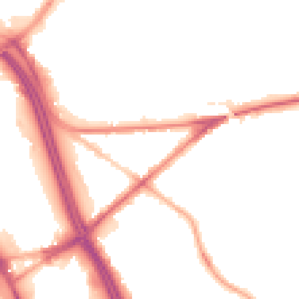Night-time road noise heatmap for BL2 1AP