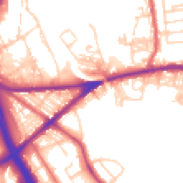 Daytime road noise heatmap for BL2 1AT