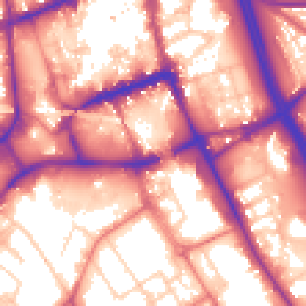 Daytime road noise heatmap for BL2 1BE