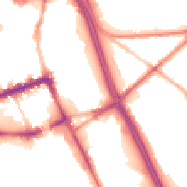 Night-time road noise heatmap for BL2 1DP