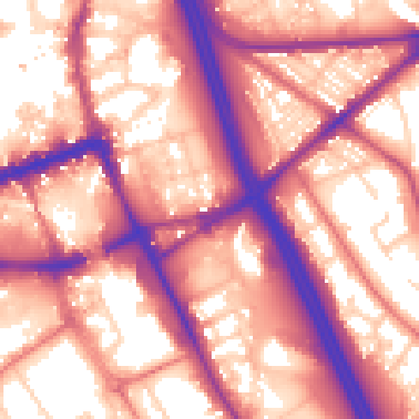 Daytime road noise heatmap for BL2 1DW