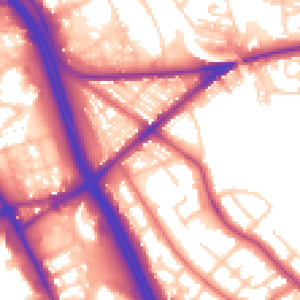 Daytime road noise heatmap for BL2 1JG
