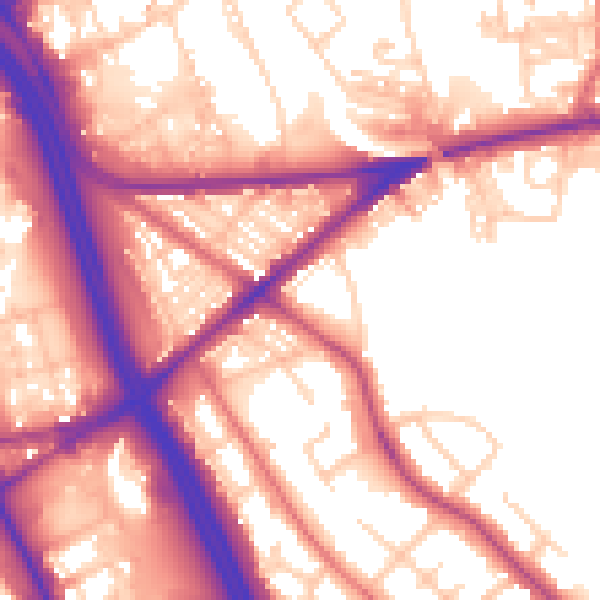 Daytime road noise heatmap for BL2 1JP