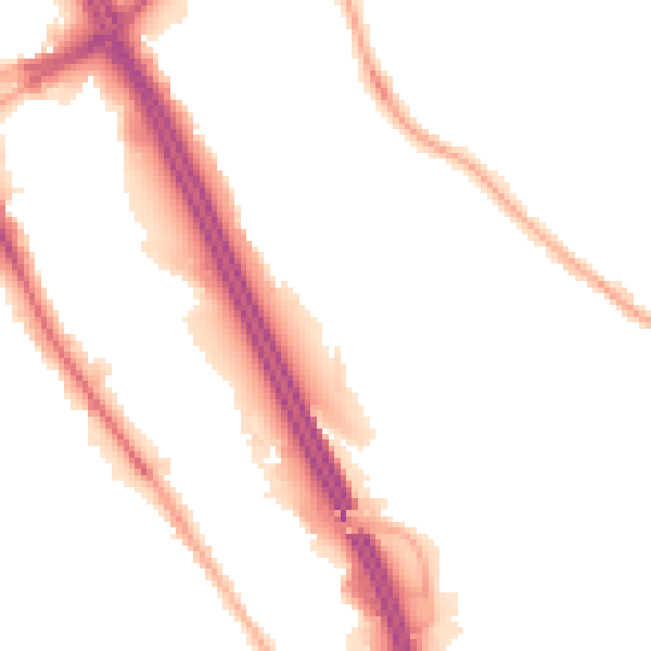 Night-time road noise heatmap for BL2 1LA