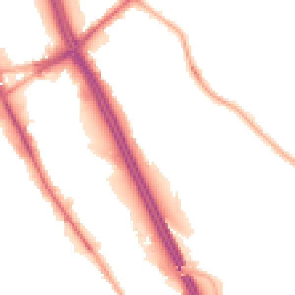 Night-time road noise heatmap for BL2 1LE