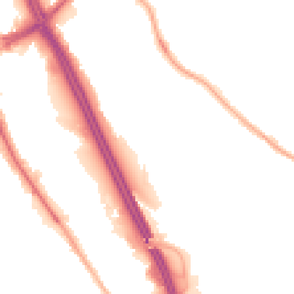 Night-time road noise heatmap for BL2 1LR