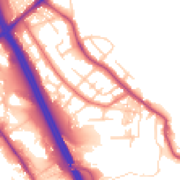 Daytime road noise heatmap for BL2 1LT