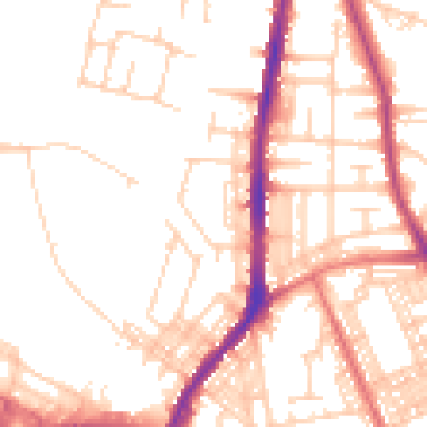 Daytime road noise heatmap for BL2 2JA