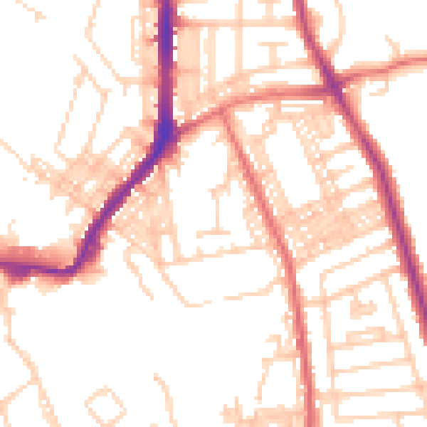 Daytime road noise heatmap for BL2 2PF