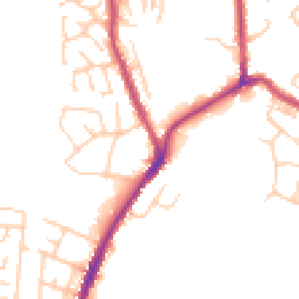 Daytime road noise heatmap for BL2 3DA