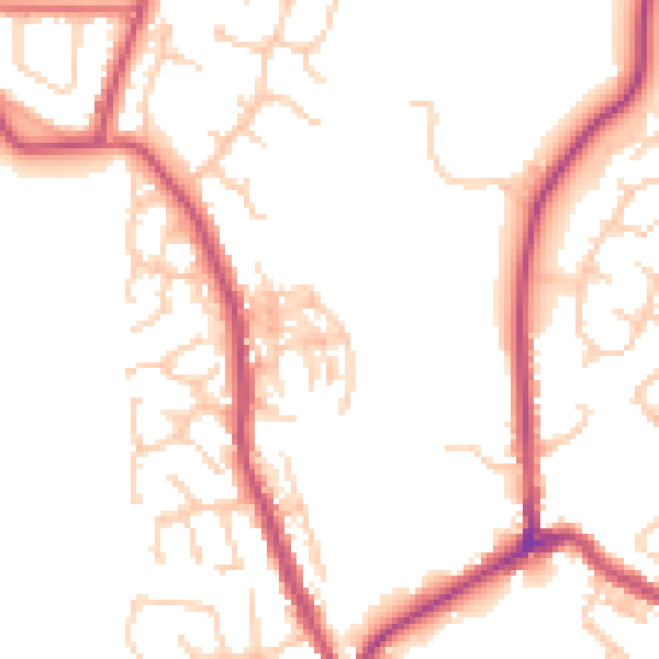 Daytime road noise heatmap for BL2 3EQ