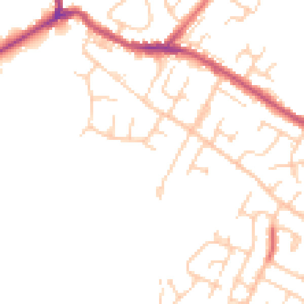 Daytime road noise heatmap for BL2 3LQ