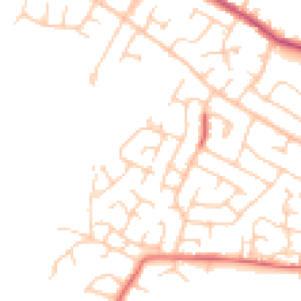 Daytime road noise heatmap for BL2 3QS