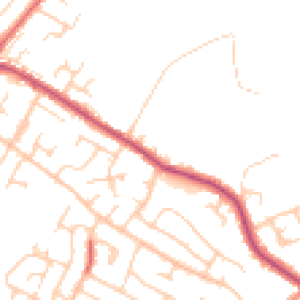 Daytime road noise heatmap for BL2 4EA