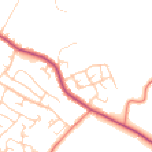 Daytime road noise heatmap for BL2 4EL