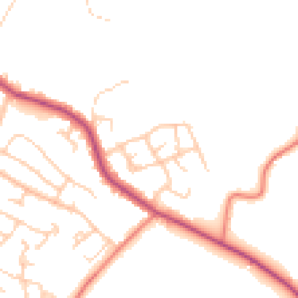 Daytime road noise heatmap for BL2 4EP